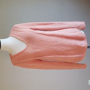 Chico's Knit Sequin Sweater Peach Medium
